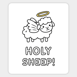 Funny Holy Sheep With Wings and Halo Magnet